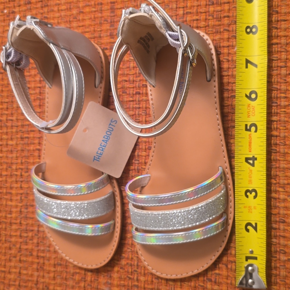 GIRL'S SILVER "ADDISON" SANDALS SIZE 13 - Picture 11 of 12